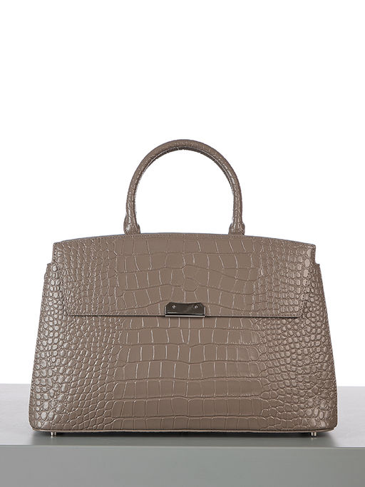 LACCOMA сумка НИ8099-серый натуральная кожа хлопок