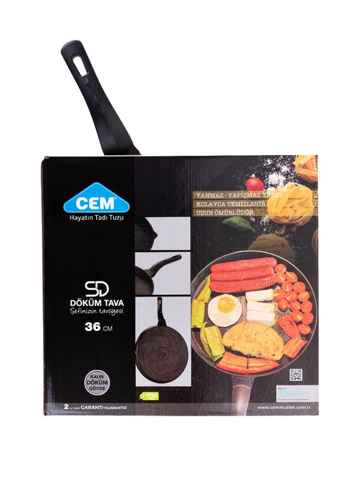 Сковорода 36 см с АПП, цвет: красный, арт. TCDSD30203619