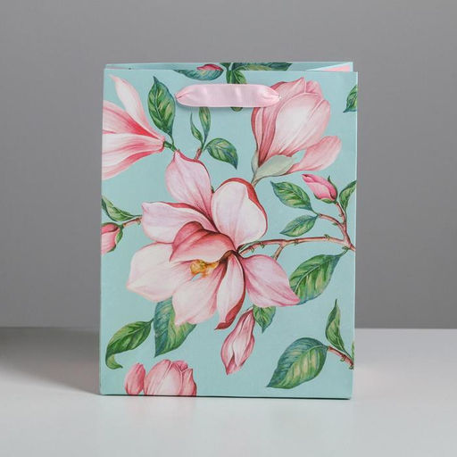 Цена за 2 шт. Пакет подарочный ламинированный, упаковка, «Магнолия», MS 18×23×10 см