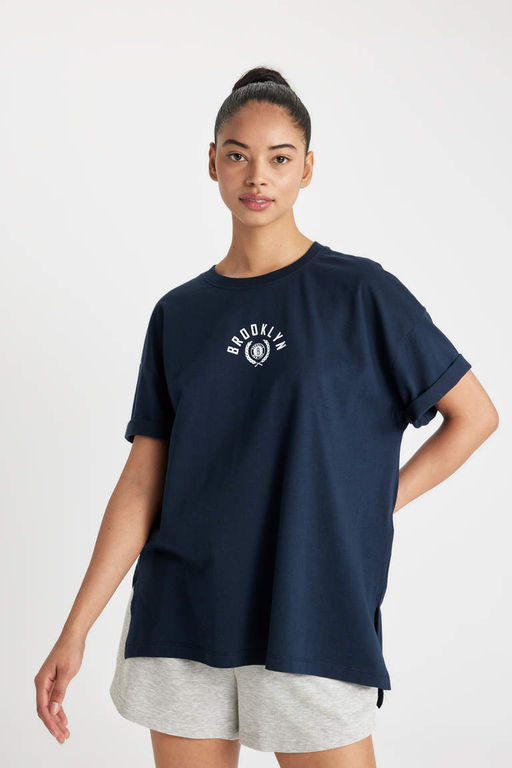 DeFactoFit Футболка Oversize с круглым вырезом и короткими рукавами NBA Brooklyn Nets  фото 4