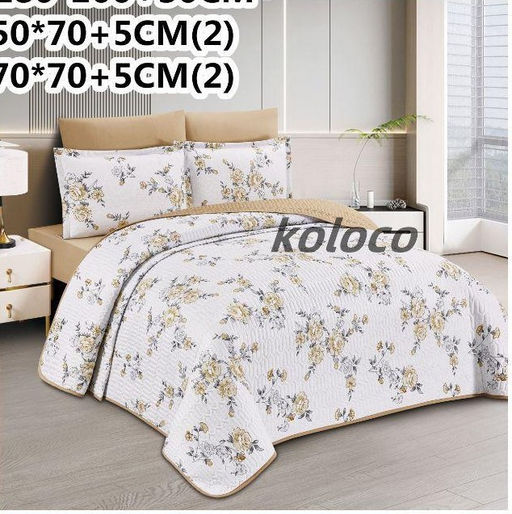 Одеяло стеганное с простыней на резинке и наволочками 2шт Koloco 192-1 192-1/07