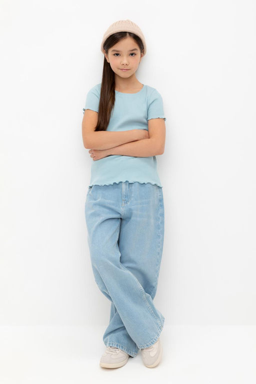 КР 301989-1/голубой фуфайка (футболка) для дев