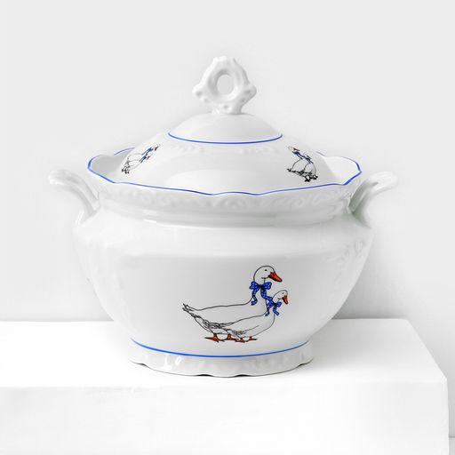 Сервиз столовый Добрушский завод «Гуси», 48 предметов, фарфор, белый