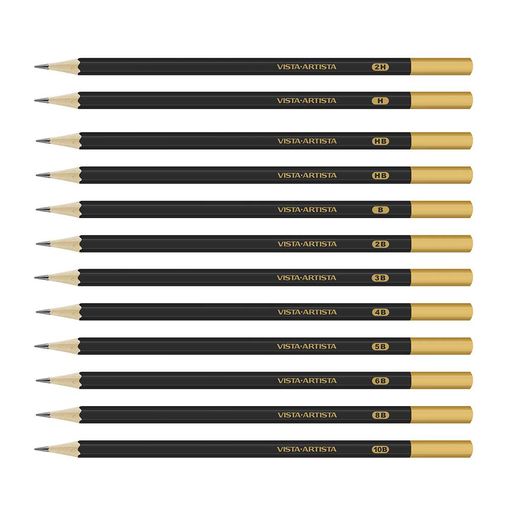 VISTA-ARTISTA VAGPP-12 Чернографитные карандаши Питерское небо набор заточенный 8 х 12 шт. ассорти 2H-10B