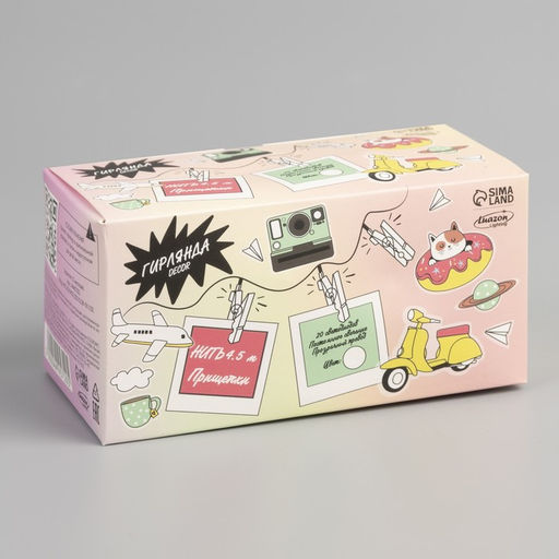 Гирлянда Нить 4.5 м с насадками Прищепки, IP20, прозрачная нить, 20 LED, свечение белое 220 В - Luazon lighting фото 6