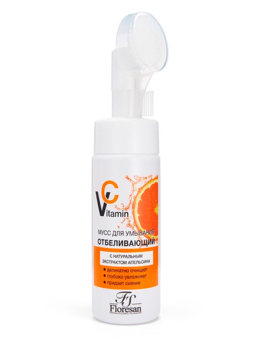 Floresan VITAMIN C Мусс отбеливающий для умывания с натуральным экстрактом апельсина, 170мл