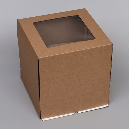 Цена за 5 шт. Кондитерская упаковка с окном, крафт, 30 х 30 х 30 см - UPAK LAND фото 6