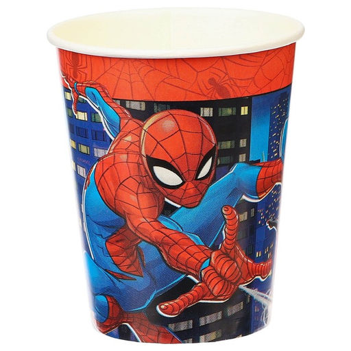 Цена за 10 шт. Стакан бумажный одноразовый «С Днем Рождения!», 250 мл, Человек-паук