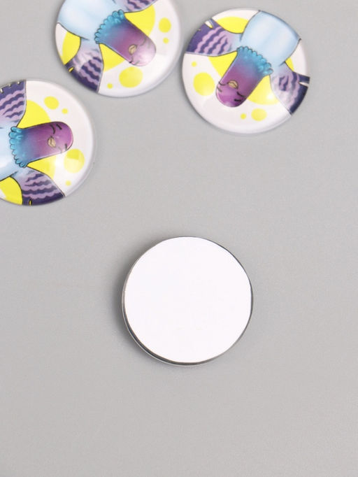 Цена за 10 шт. Кабошон стекло для творчества «Круг. Милая голубка», 3×3 см