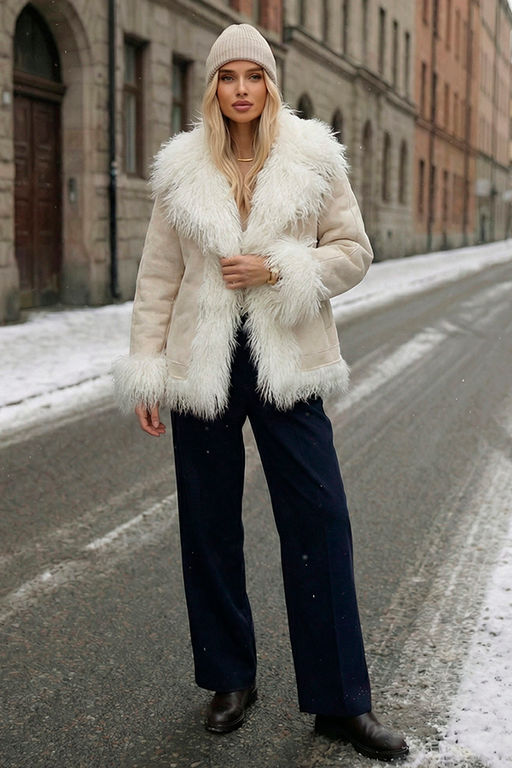 Куртка двухсторонняя Лама (жемчуг) 2415