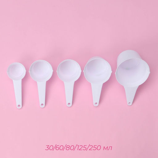 Набор мерных ложек Доляна, 11 шт.: 30/60/80/125/250 мл, 0.6/1.2/2.5/5/7.5/15 мл, пластик, белый