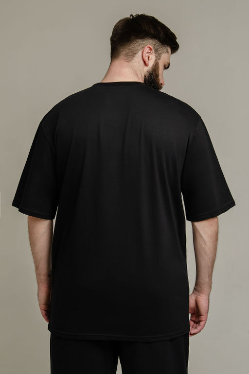 Арт. 61137 Футболка мужская оверсайз 48-56 (5 шт) Цвет:черный - Идеал фото 13
