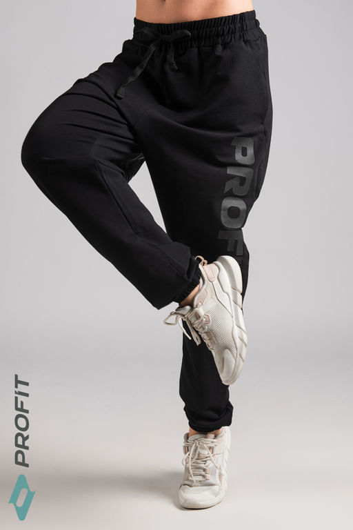 Штаны Майами черные, с черным принтом