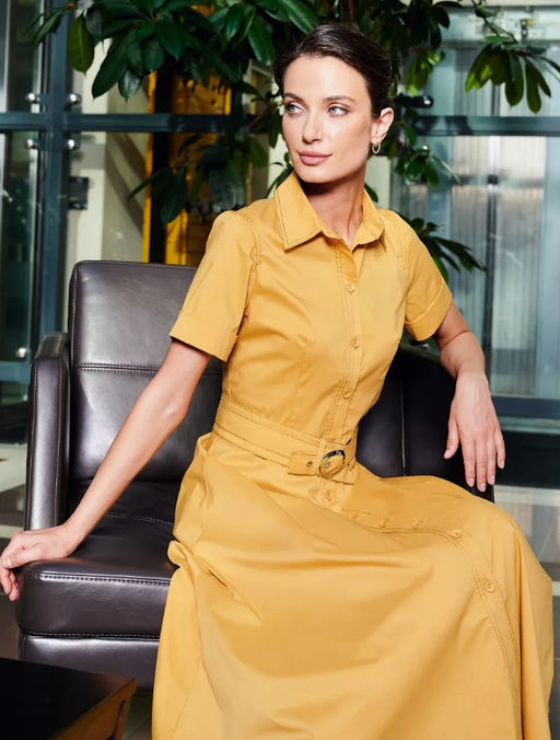 Платье из однотонного хлопка