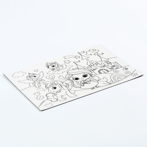 Цена за 2 шт. Магнит-раскраска многоразовая «Принцесса и сказочные Единорожки», 14.8×21 см