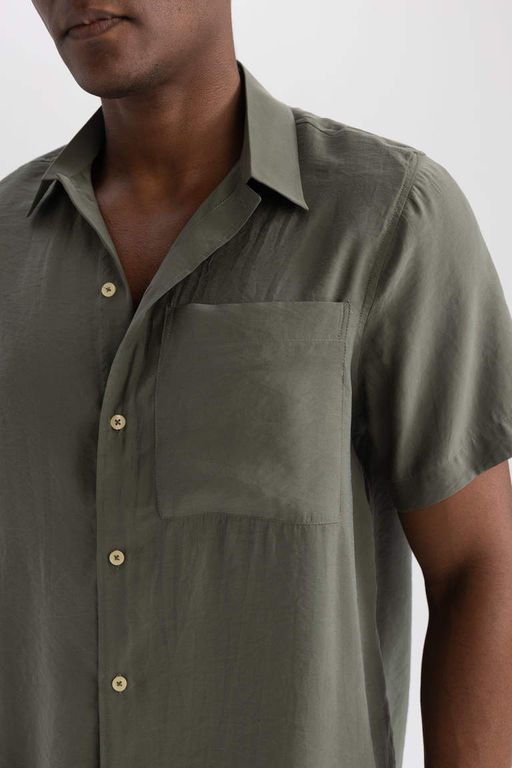 Рубашка из поплина с коротким рукавом Relax Fit - Defacto фото 5