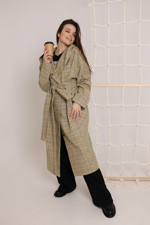 Плащ AMORI 2152 клетка  фото 3