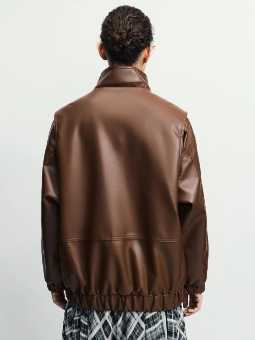 Куртка оверсайз из искусственной кожи / Zarina фото 6