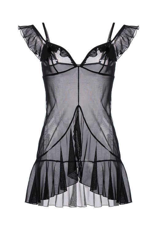 Комбинация Erolanta Marianna с бретелями-крылышками, черный (54-56)  фото 9