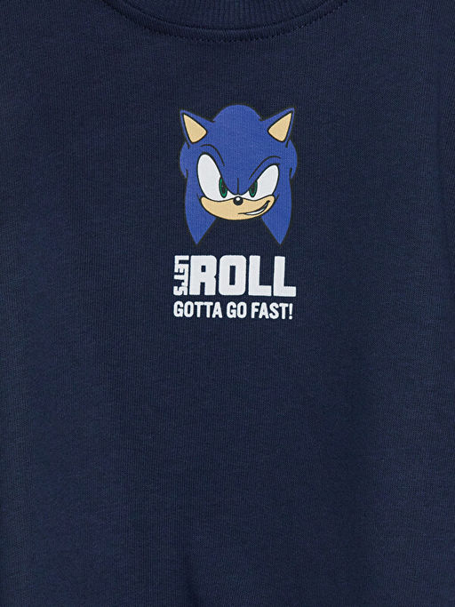 Sonic Bask?l? Erkek ?ocuk Sweatshirt