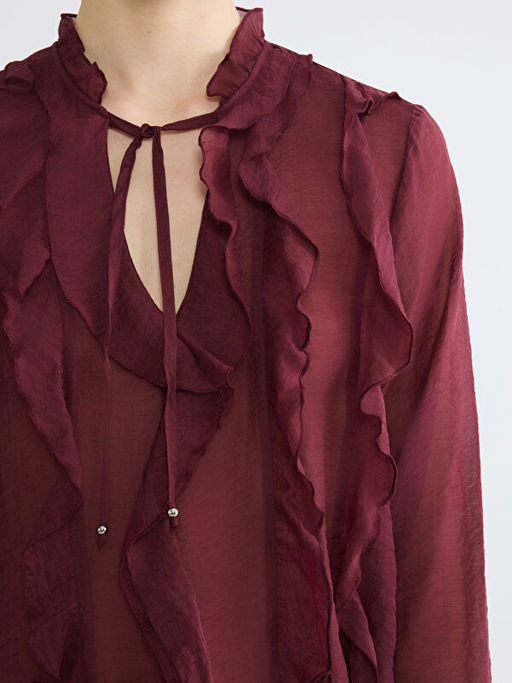 Ba?lamal? Yaka F?rf?rl? Bluz