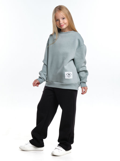 Джемпер для девочки школьный детская одежда с начесом хлопок 22-7320 мята - Mini maxi фото 5