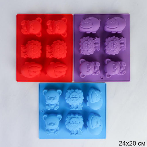 Форма для выпечки 6 ячеек силиконовая Зверята/ HL-108 /уп 200/23.5*20*4/0,13 - Галеонтрейд фото 6