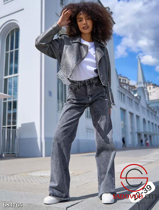 Джинсы трубы женские с высокой посадкой - Bruno фото 3