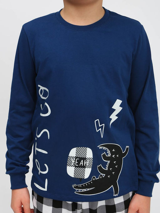 Пижама для мальчика 92228 салатовый/черная клетка 870 Lets go - Let's go фото 13