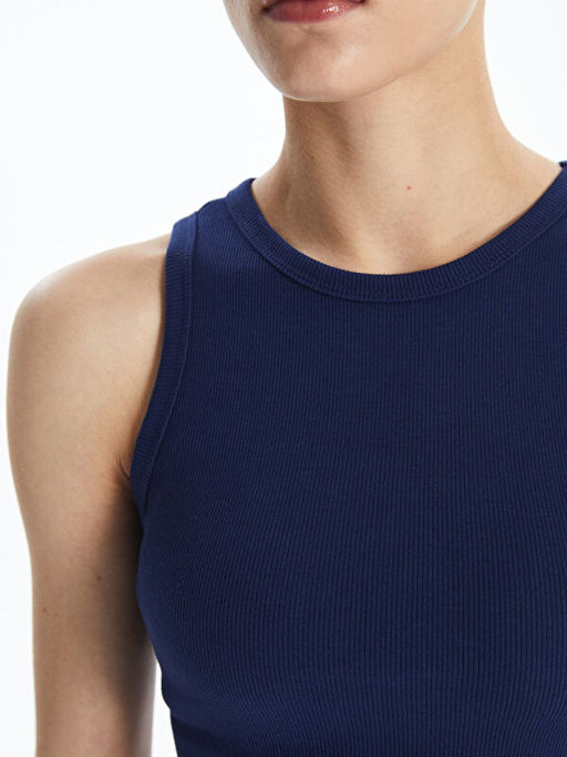 Bisiklet Yaka Dokulu Kad?n Crop