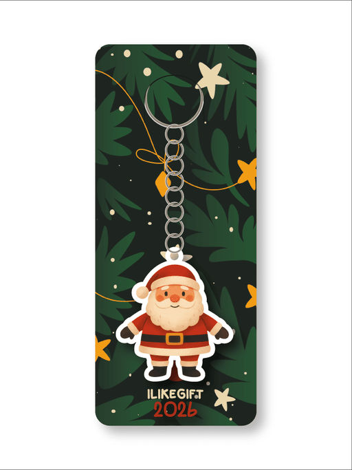 Брелок ECO из дерева iLikeGift "Дед мороз"