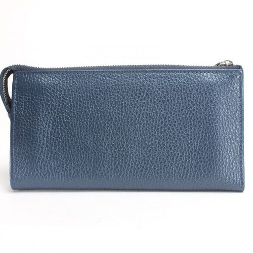 Портмоне женское Croco-ПР-970 на молнии натуральная кожа 3 отд, 20 карм, синий металлик (231) 235862  фото 2