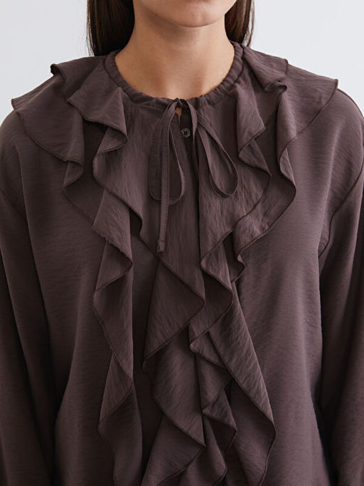 Bisiklet Yaka F?rf?rl? Bluz