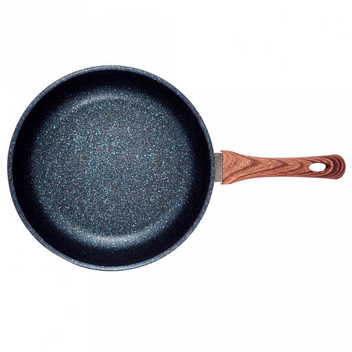 Сковорода с тефлоновым покрытием д28см "Granit Ultra", h6,5см, ручка из термостойкого пластика 17см, голубой гранит (Россия) - можно использовать металлические кухонные принадлежности