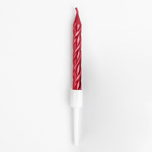 Набор свечи в торт Спираль, 200шт, 5 см, красный металлик - Страна карнавалия фото 9
