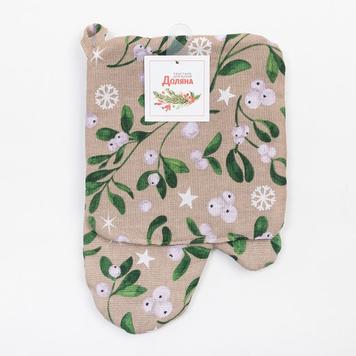 Кухонный набор Доляна Frosty berries: варежка 20х27 см, прихватка 19х19 см, 100% хл  фото 6