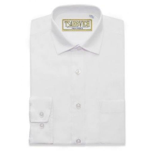 Рубашка школьная БЕЛАЯ, прямой крой, длинный рукав, тм - Царевич фото 2