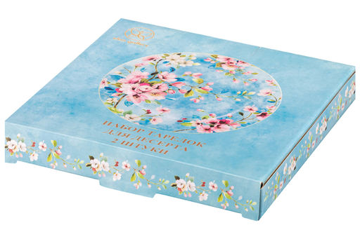 Набор тарелок для десертов 2 пр. 19*19*2 см Яблоневый цвет на голубом NEW BONE CHINA - Elan gallery фото 18