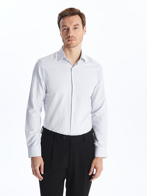 Slim Fit Uzun Kollu Arm?rl? Erkek Dokulu G?mlek