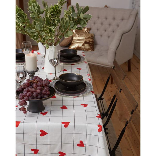 Скатерть Этель Love is 149х220см, 100% хлопок, саржа 190 г/м2  фото 4