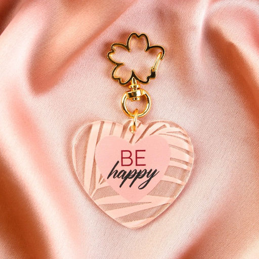 Брелок для ключей акриловый Be happy, 5?4.6 см
