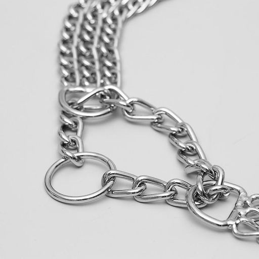 Ошейник - полуудавка металлический трехрядный, 70 см, толщина проволоки 2,5 мм - Пижон фото 3