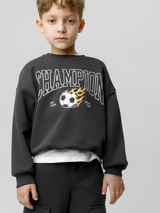 КР 302843/антрацитовый 3902 к594 джемпер (свитшот) для мал
