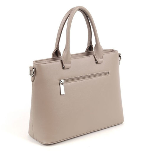 Женская деловая сумка с двумя отделениями на молниях из эко кожи 893053 Беж - Cidirro фото 3