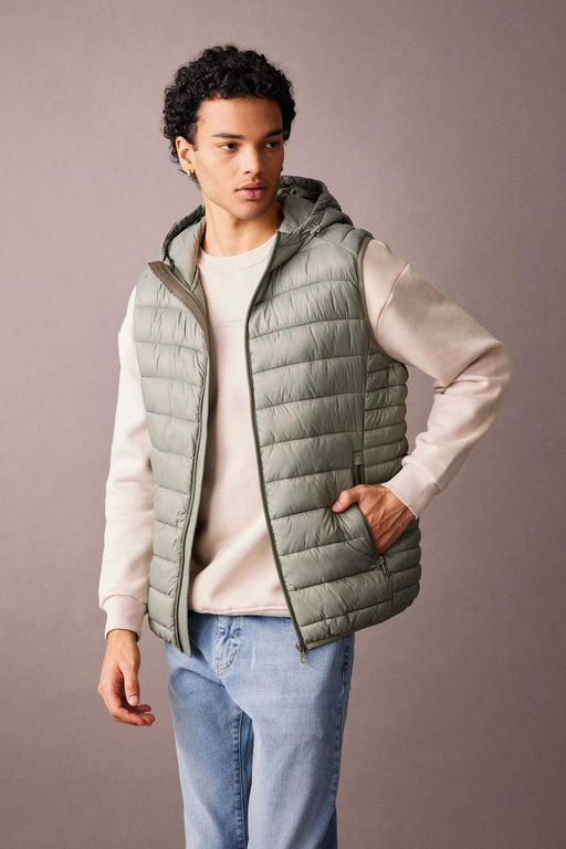 Пуховик Slim Fit с капюшоном - Defacto фото 3