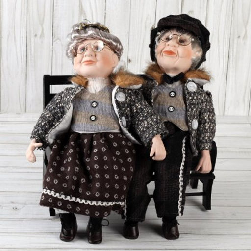 Сувенир коллекционный Бабушка и Дедушка на скамейке 2 штуки набор / 16194 /уп 8/ - ГалеонТрейд фото 2