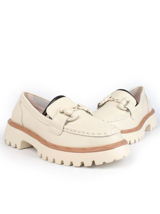 03-HY6-1D BEIGE Лоферы женские (натуральная кожа) - Фабричный китай фото 12