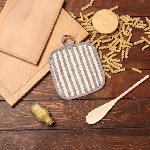 Цена за 2 шт. Прихватка «Доляна. Полоса», коричневая, 17×17 см, 50% п/э, 50% хлопок