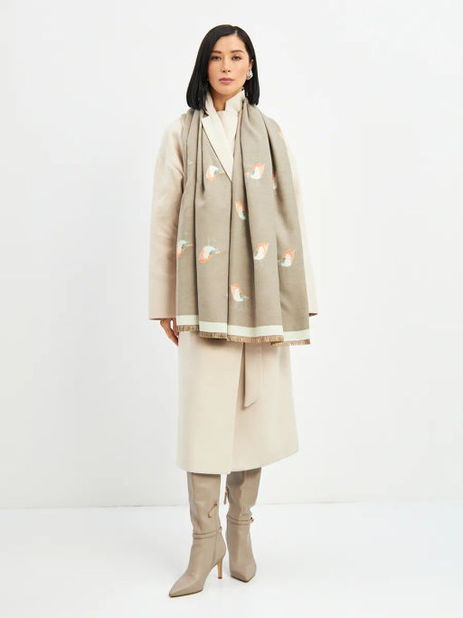 в СОСТАВЕ ШЕРСТЬ ! Большой,теплый двусторонний палантин - Tantino фото 15