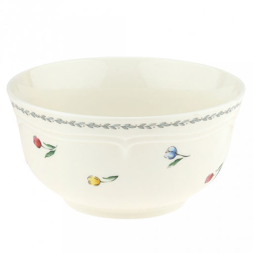 Ласковый май Салатник фарфоровый 800мл, д15,6см, h7,9см, с деколью, рельефный декор, кремовый (Китай)